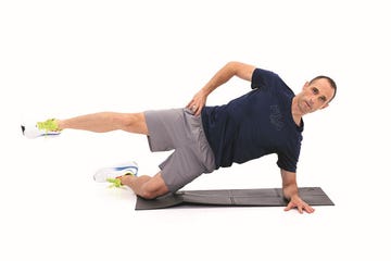 person demonstrating a side plank exercise