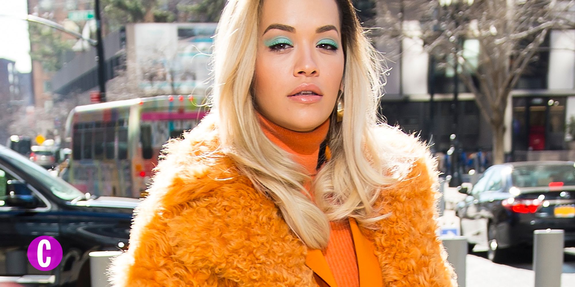 ​Vuoi uno spunto geniale per indossare le pellicce ecologiche colorate? Guarda come ha fatto Rita Ora con un total look tono su tono.