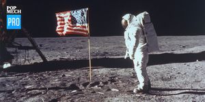 Astronaut, Flag, Moon, Astronomical object, Flag of the united states, Space, Photography, Stock photography, 