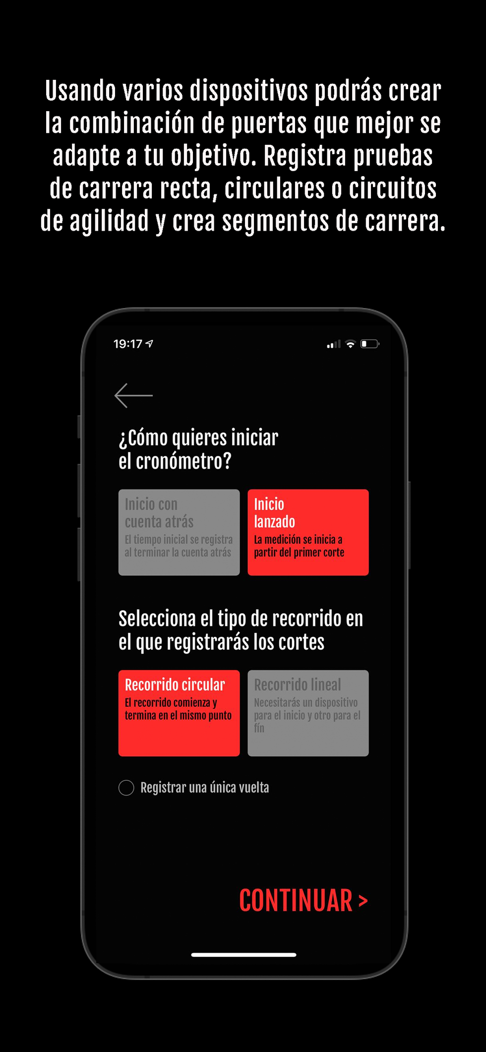 imagen de la app photcell para cronometrar carreras automáticamente con el móvil