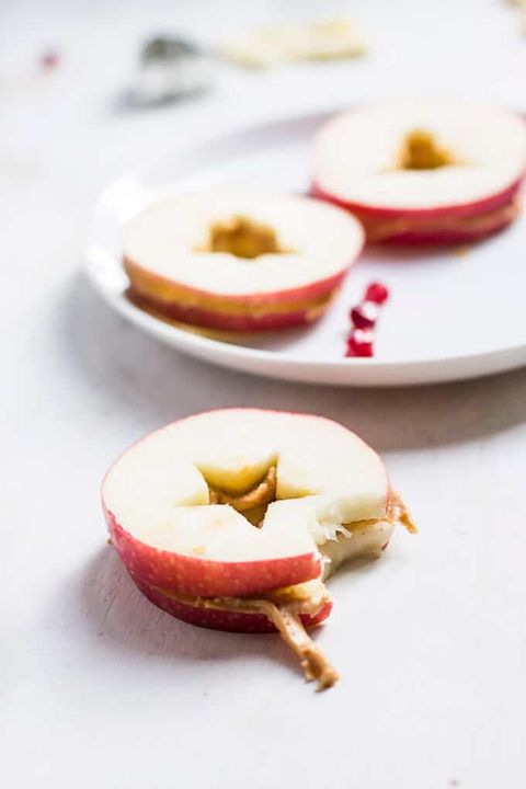 Healthy Christmas Trees - Apple and Peanut Butter Sandwiches