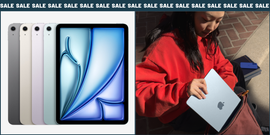 ipads and a girl putting a macbook in a backpack