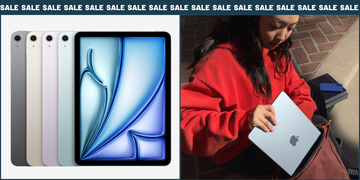 ipads and a girl putting a macbook in a backpack