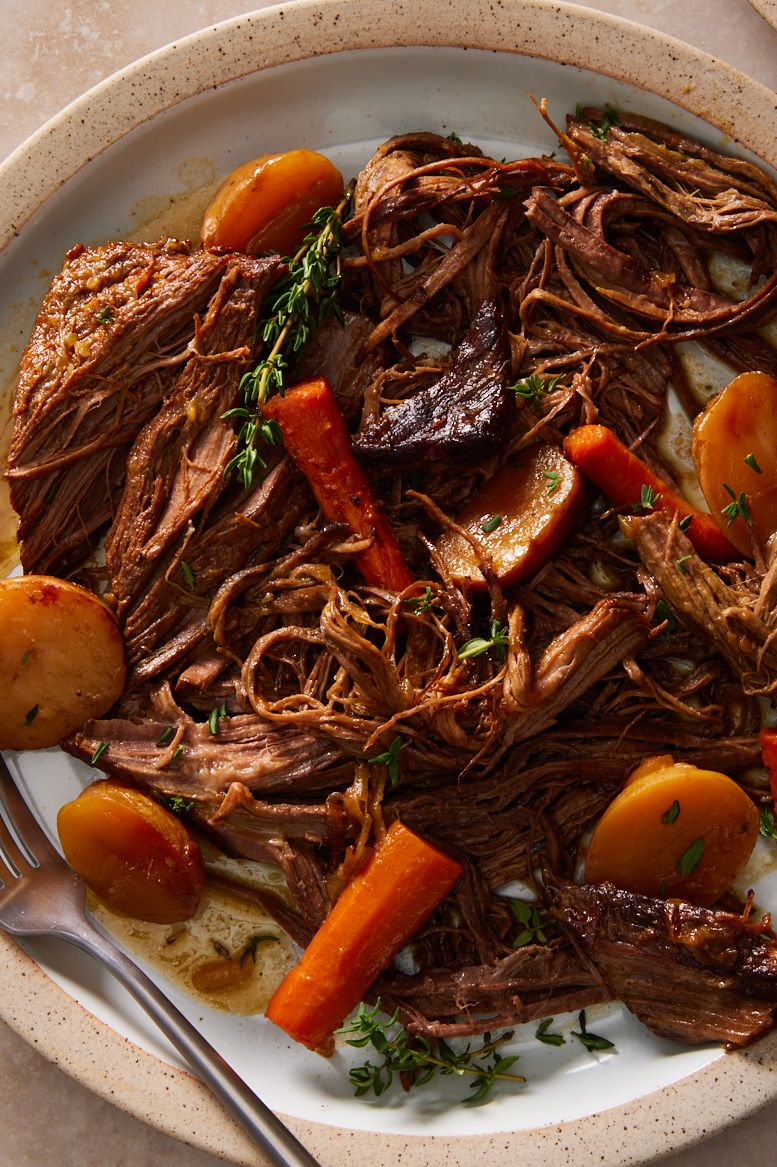 apple cider braised brisket with carrots and potatoes