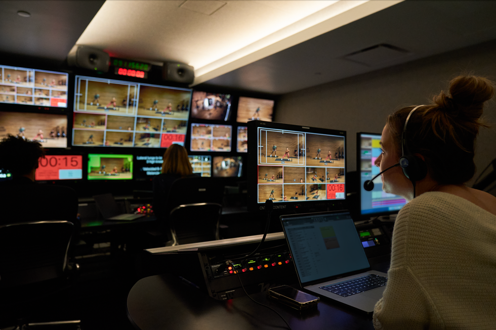 control room at apple fitness studios in california