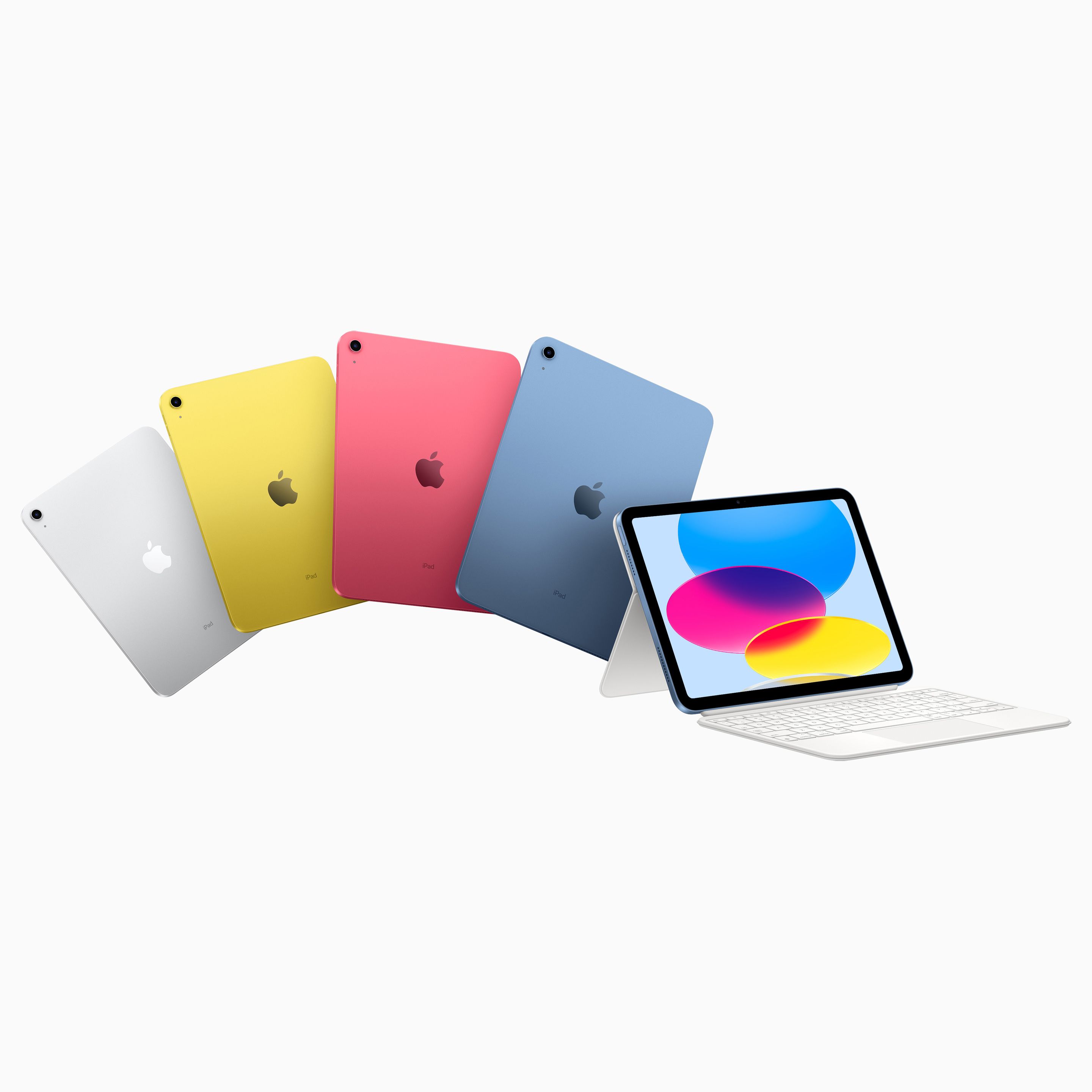10世代目の”iPad”は、ブルー、ピンク、シルバー、イエロー