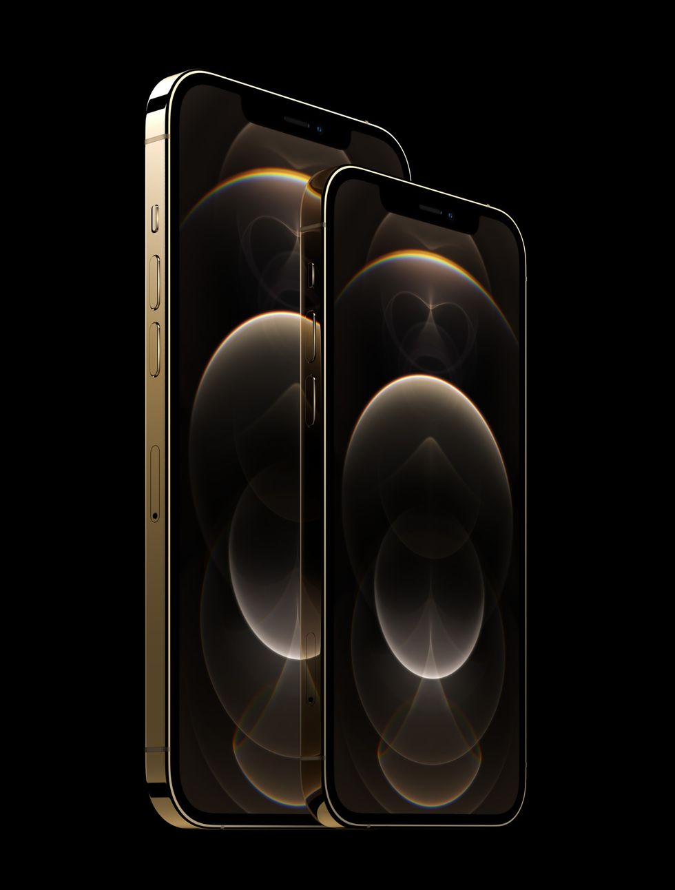 iphone 12 pro and iphone 12 pro max in gold