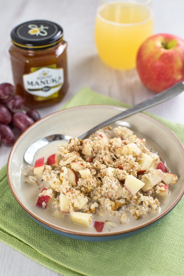 overnight oats con tarta de manzana