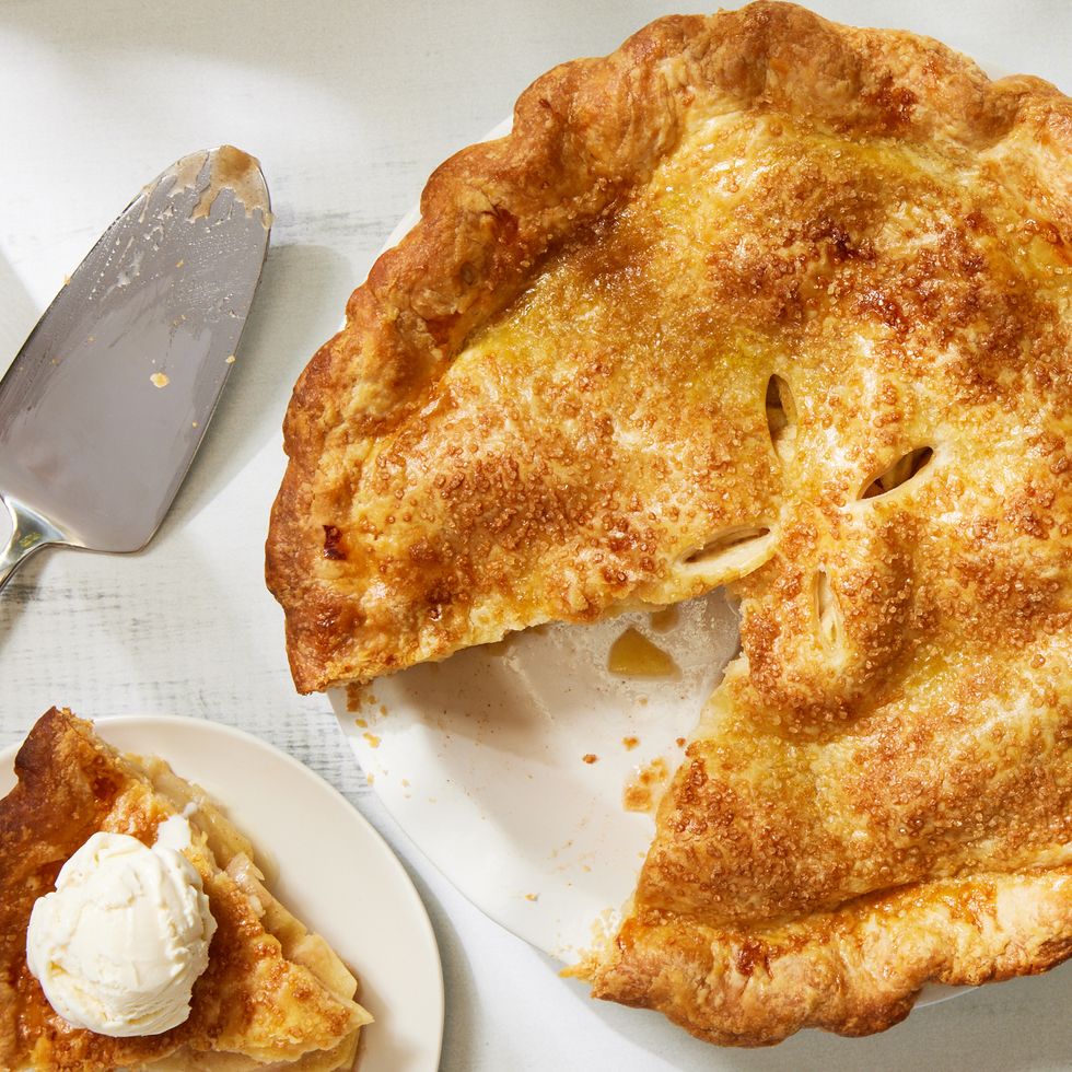 apple pie with a flaky homemade pie crust