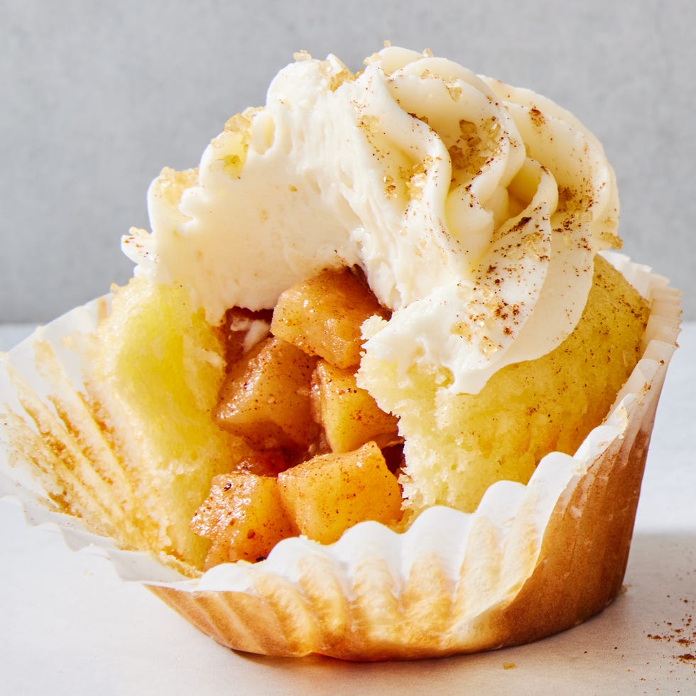 apple pie stuffed cupcakes sprinkled with demerara sugar