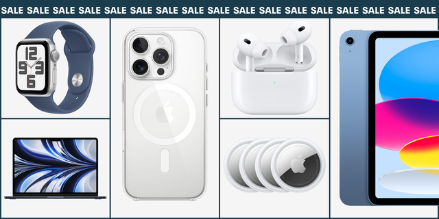 collection of apple products with sale promotion