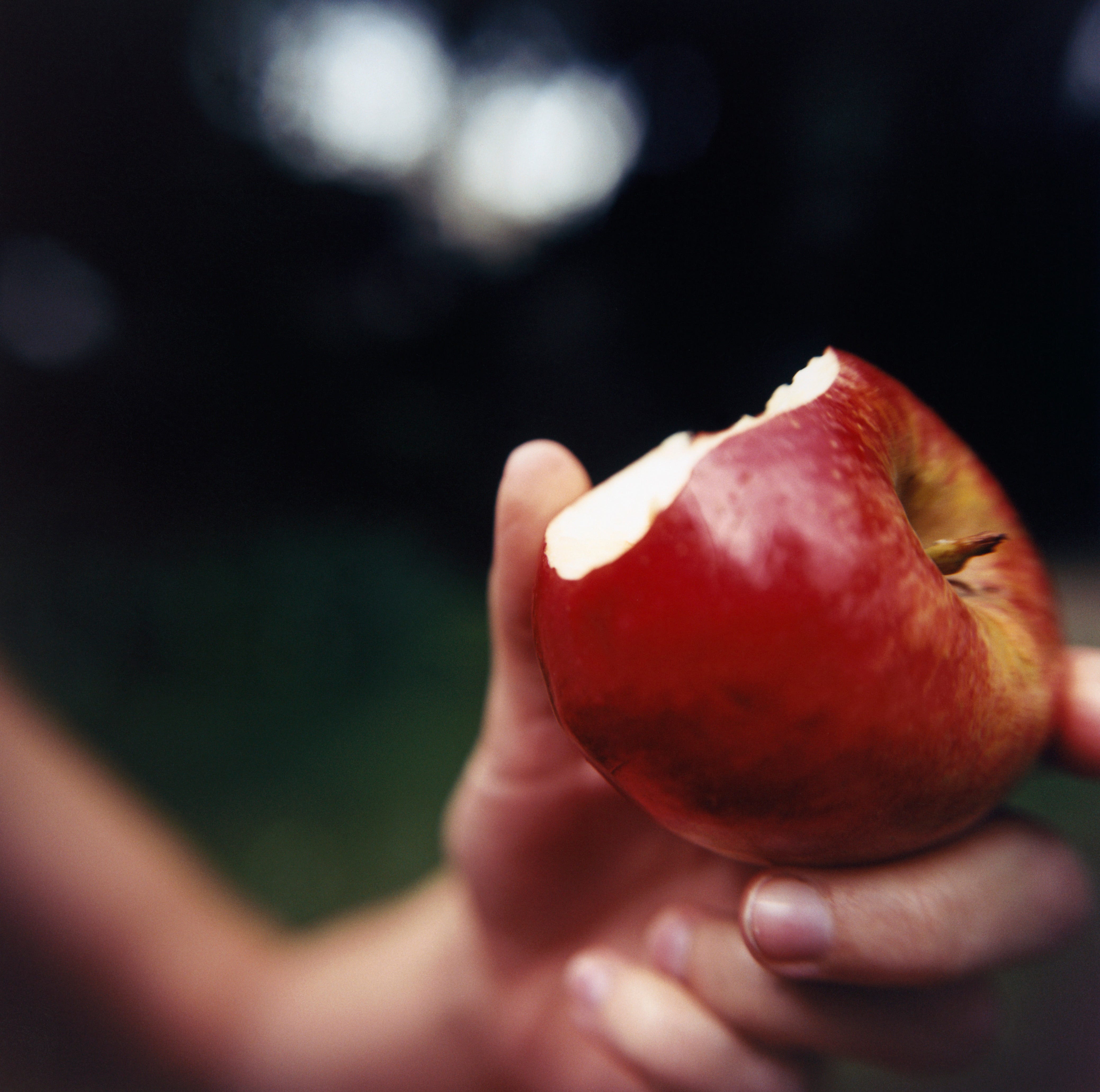 apple with bite mark