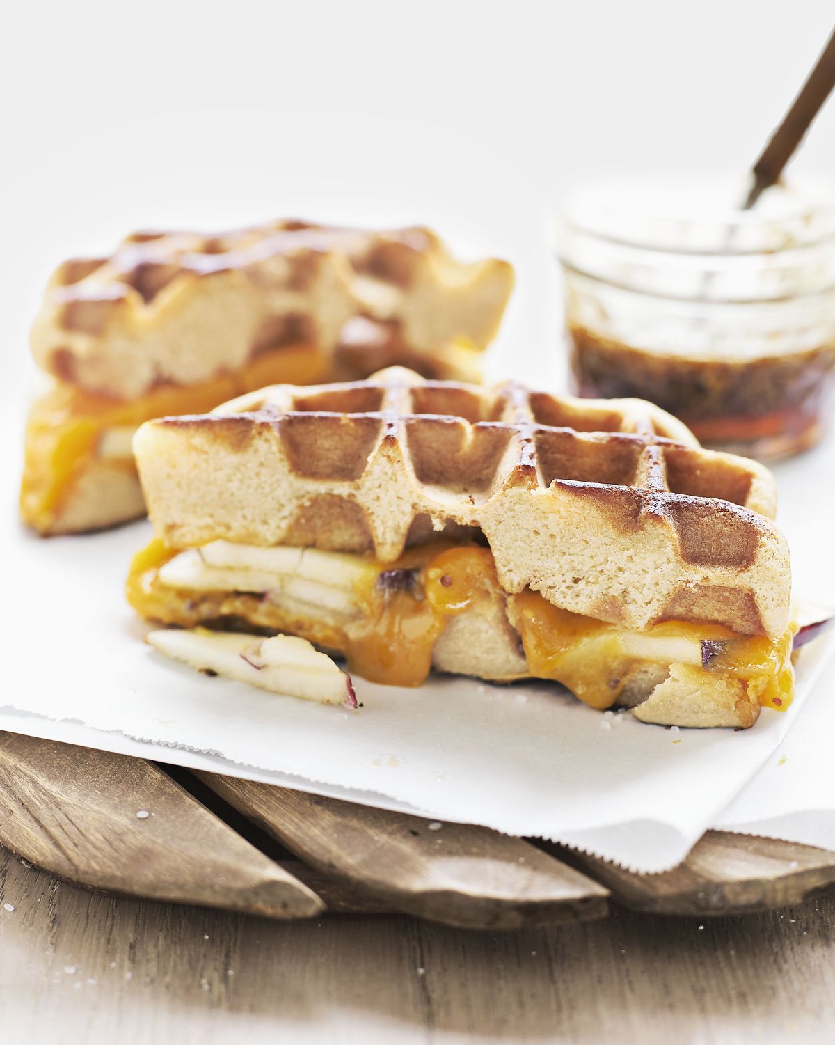 apple cheddar waffle panini
