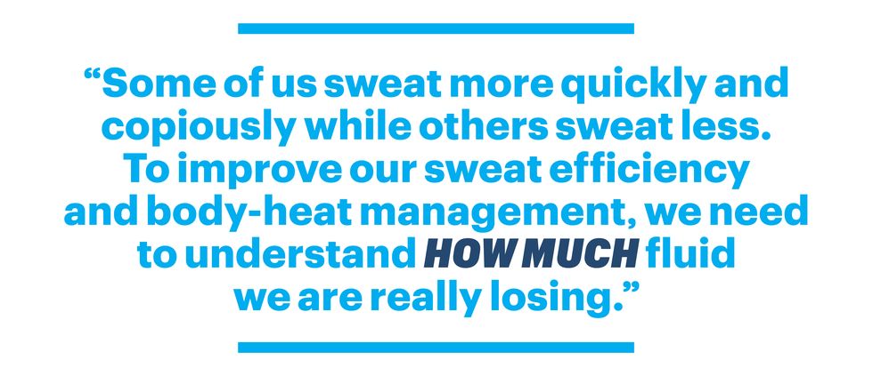 some of us sweat more quickly and copiously while others sweat less to improve our sweat efficiency and body heat management we need to understand how much fluid we are really losing