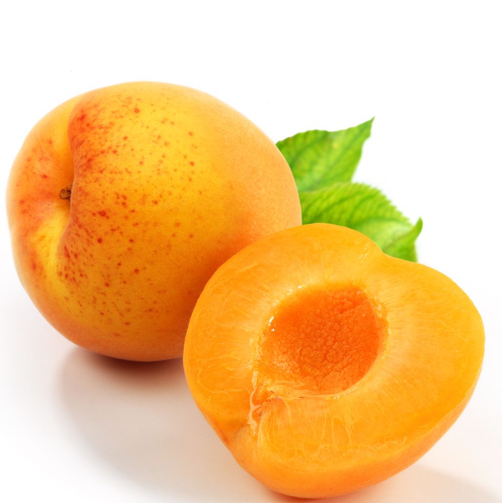 apricots with leafs
