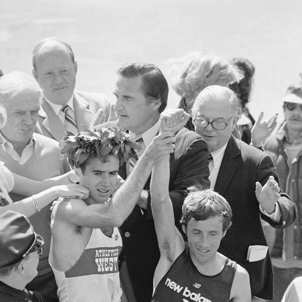 alberto salazar after winning marathon