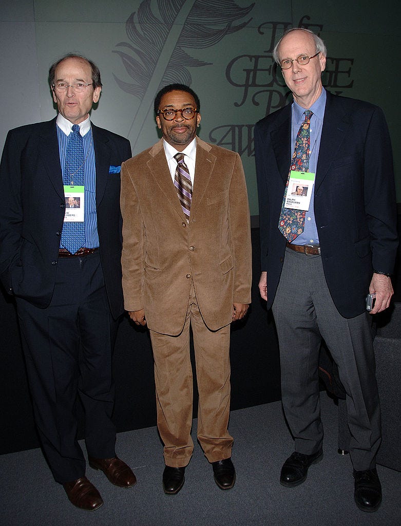 Long Island University's George Polk Seminar new york april 11: (l r) long island university provost david steinberg, spike lee and ralph engelman attend the long island universitys george polk seminar to discuss illuminating catastrophe: covering new orleans and darfur on april 11, 2007 in new york city. (photo by andrew h. walker/getty images)