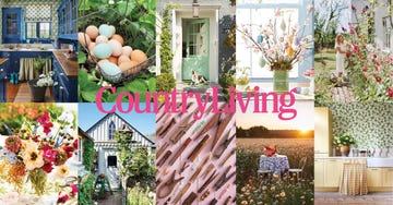 april issue highlights with the country living logo in pink