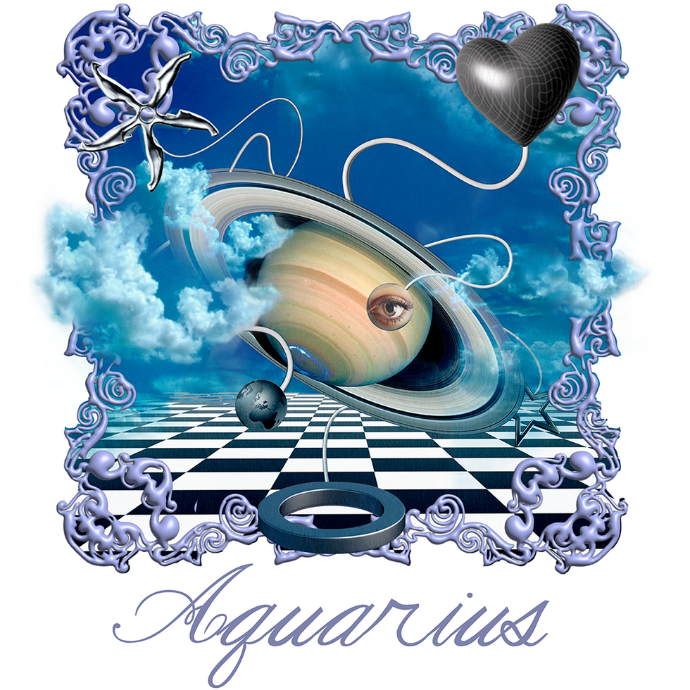 the word aquarius under the planet saturn