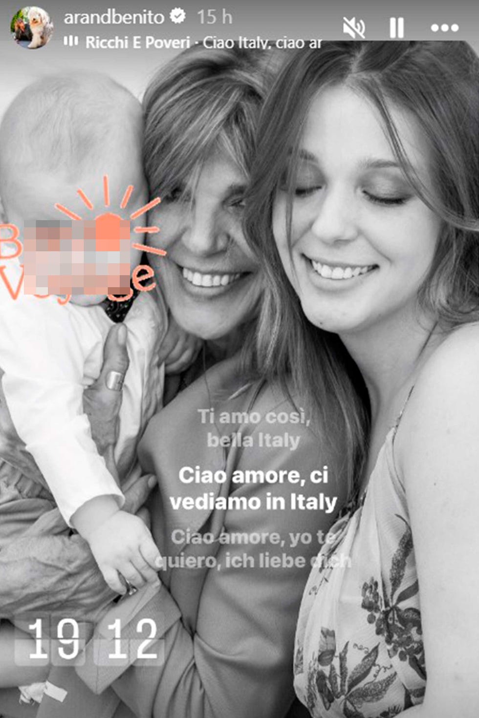 arantxa de benito con su hija y su nieto