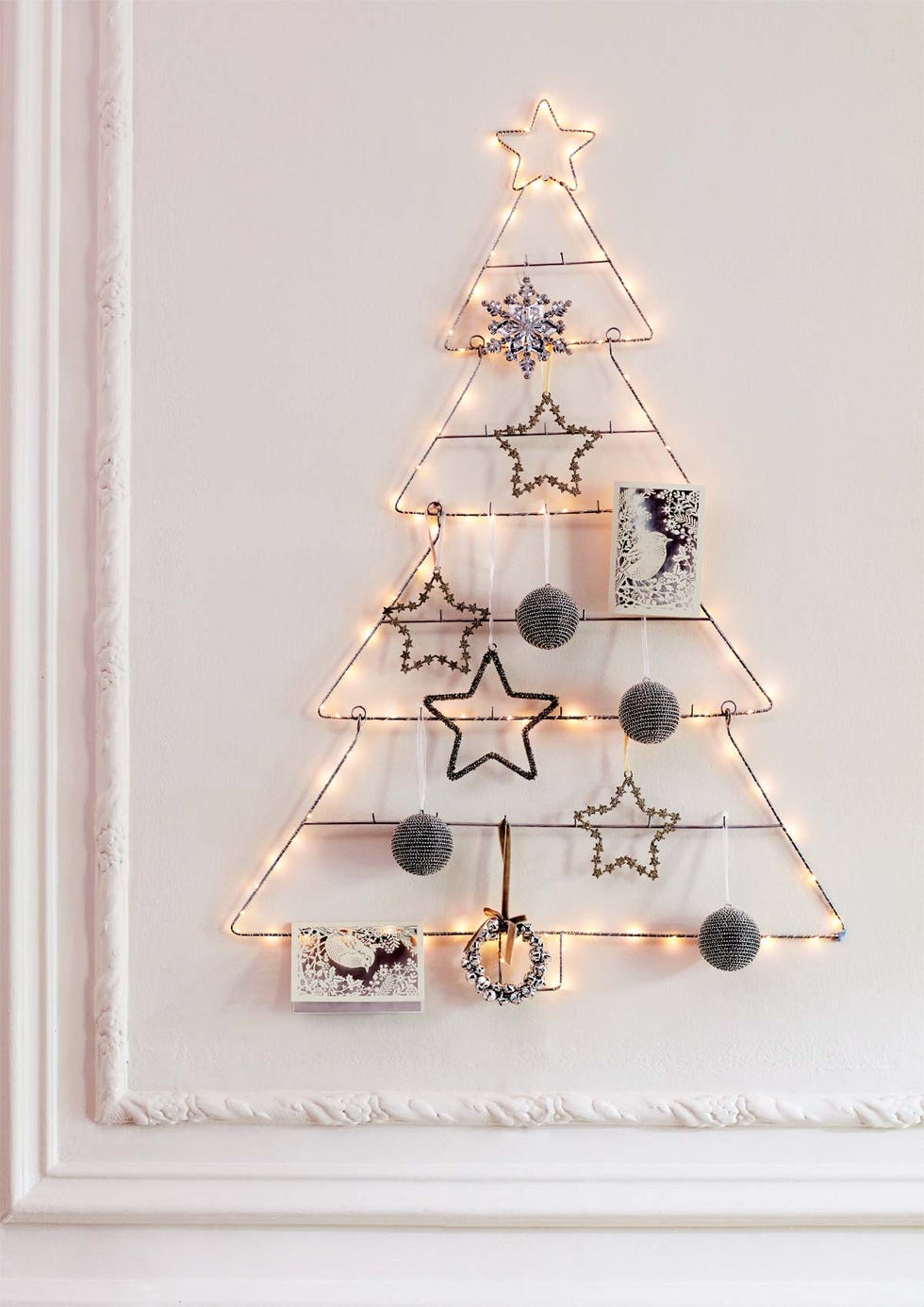 Árbol de navidad de pared iluminado