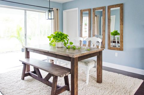 farmhouse dining table and bench