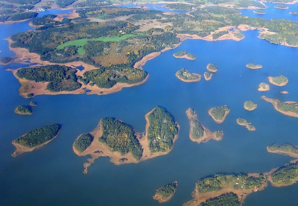 Archipiélago de Turku, en Finlandia. Una de estas islas está en juego.