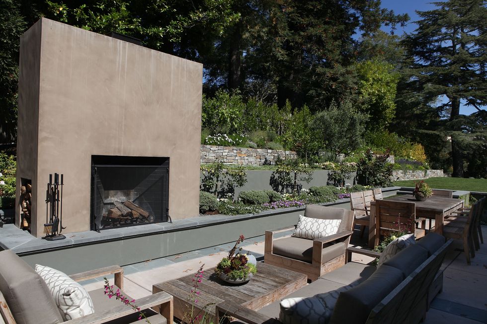 architect april gruber shows her outdoor fireplace in piedmont, calif, on wednesday, september 12, 2012