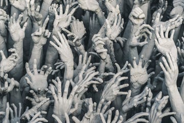 architectural details of wat rong khun temple, chiang rai, thailand