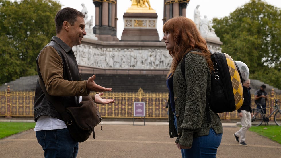 a man and woman talking