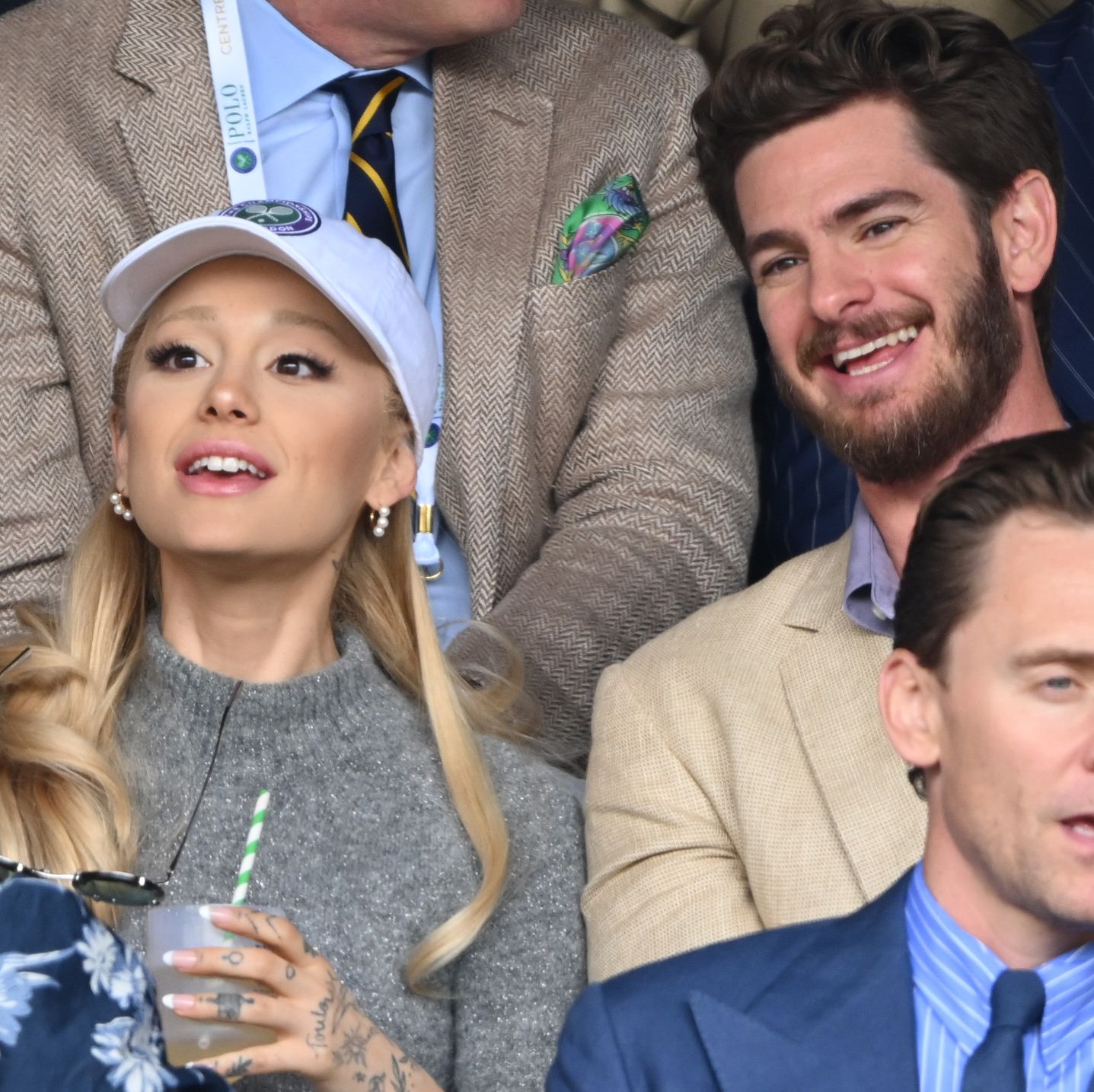 Ariana Grande Sat Next to Andrew Garfield During a Rare Appearance at Wimbledon