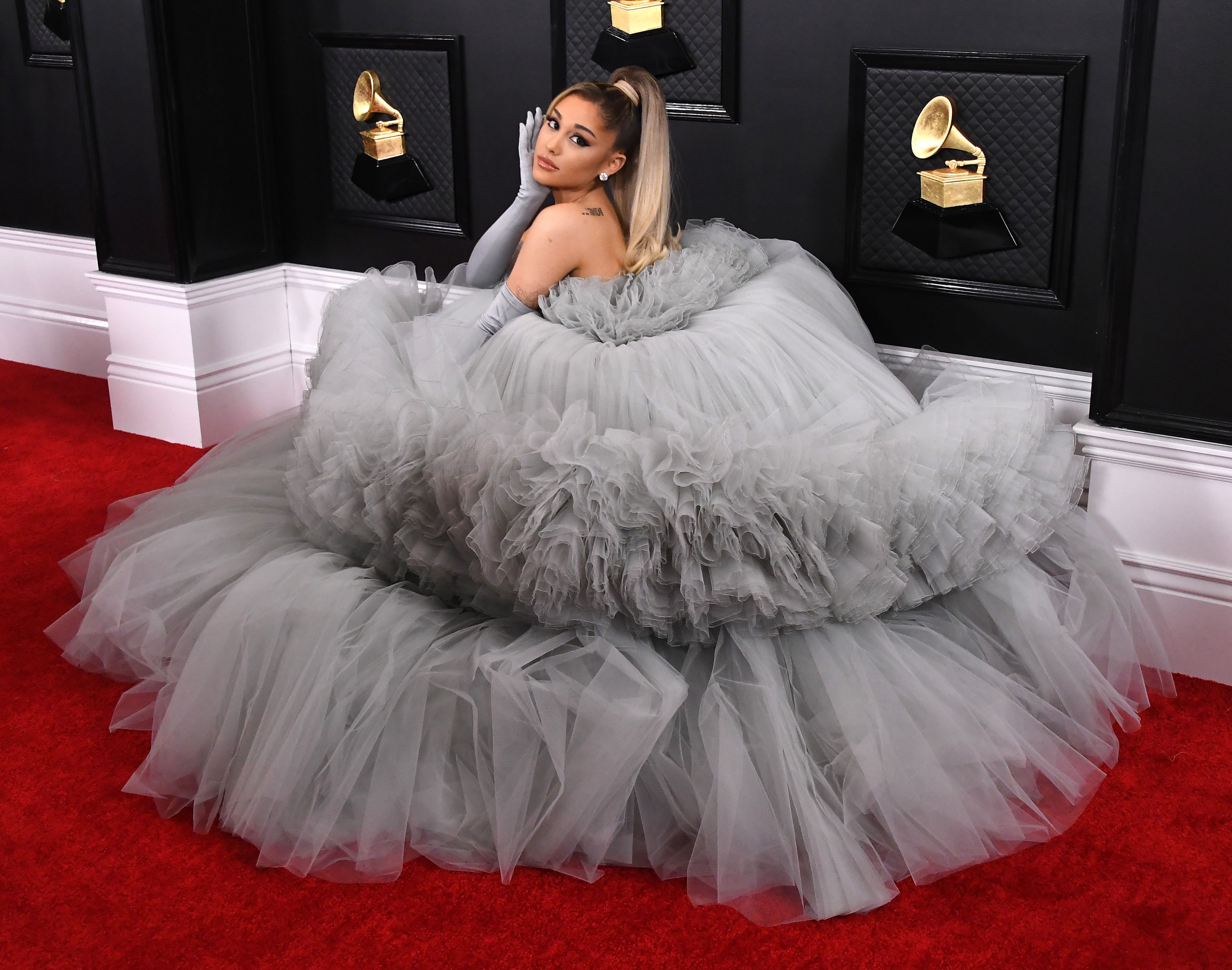 Ariana grande in a wedding outlet dress