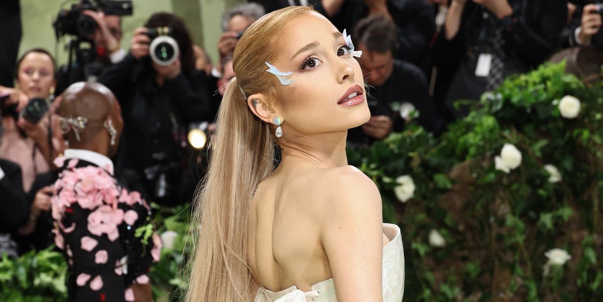 Ariana Grande Just Hit the 2024 Met Gala Red Carpet Looking Positively Ethereal in a Pearl Loewe Dress