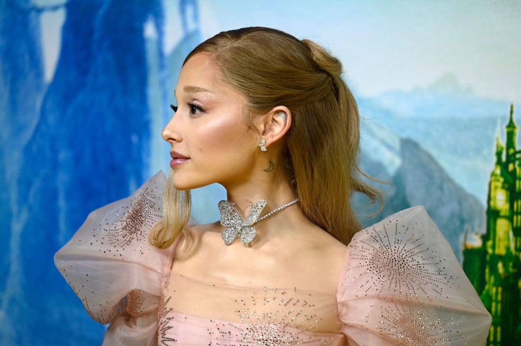 Ariana Grande wears Vivienne Westwood pink ball gown to ‘Wicked’ premiere