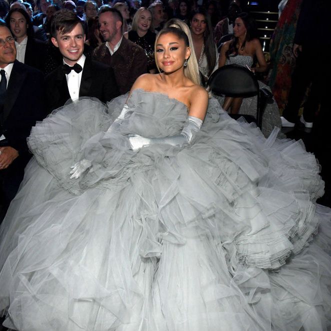 Grammys 2020: Ariana Grande Wears a Dramatic Tulle Ballgown on Red Carpet