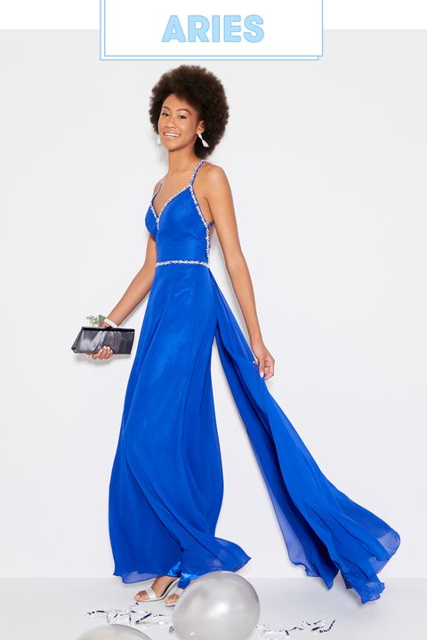 Clothing, Blue, Dress, Cobalt blue, Fashion model, Shoulder, Formal wear, Bridal party dress, Electric blue, Gown, 
