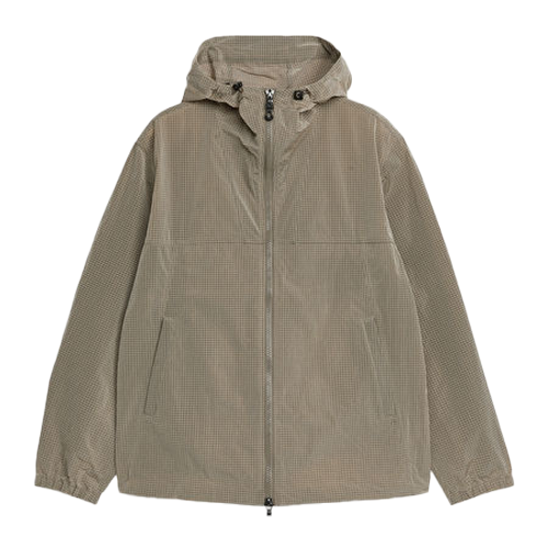 a grey jacket with a zipper