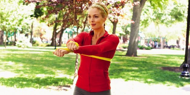upper arm,workout,resistance band
