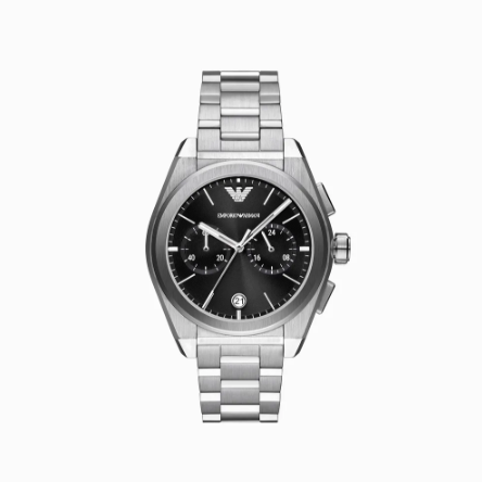 a black and silver watch