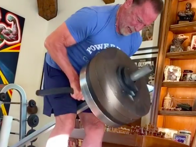 Arnold Schwarzenegger Shows Off One of His Go-To Back Exercises