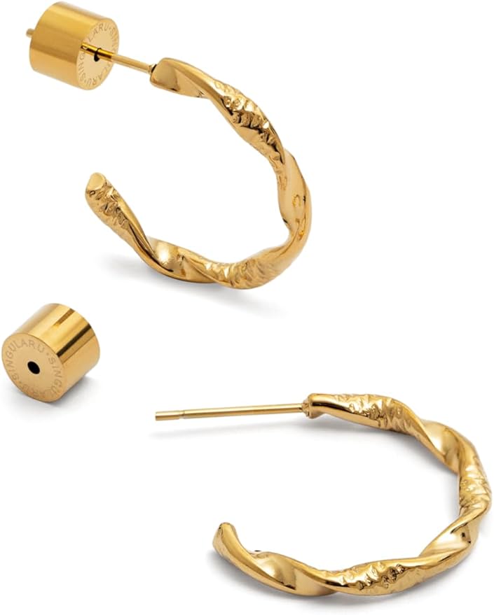 aros dorados trenzados