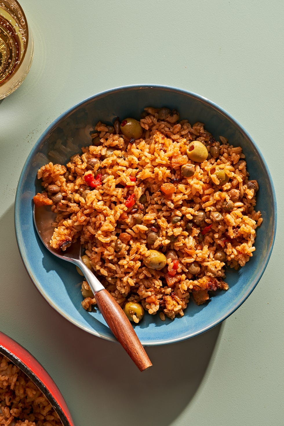 arroz con gandules or sofrito rice with pigeon peas