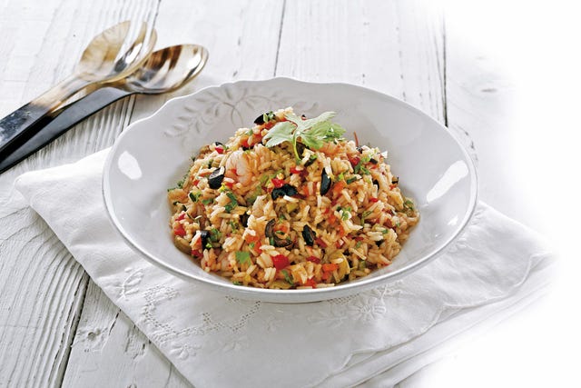arroz frito con aceitunas
