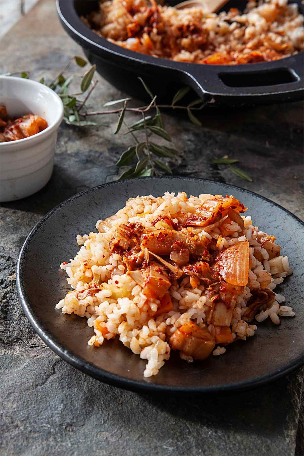 Recetas cocina asiática: arroz integral con kimchi
