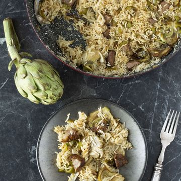 receta de arroz con alcachofas