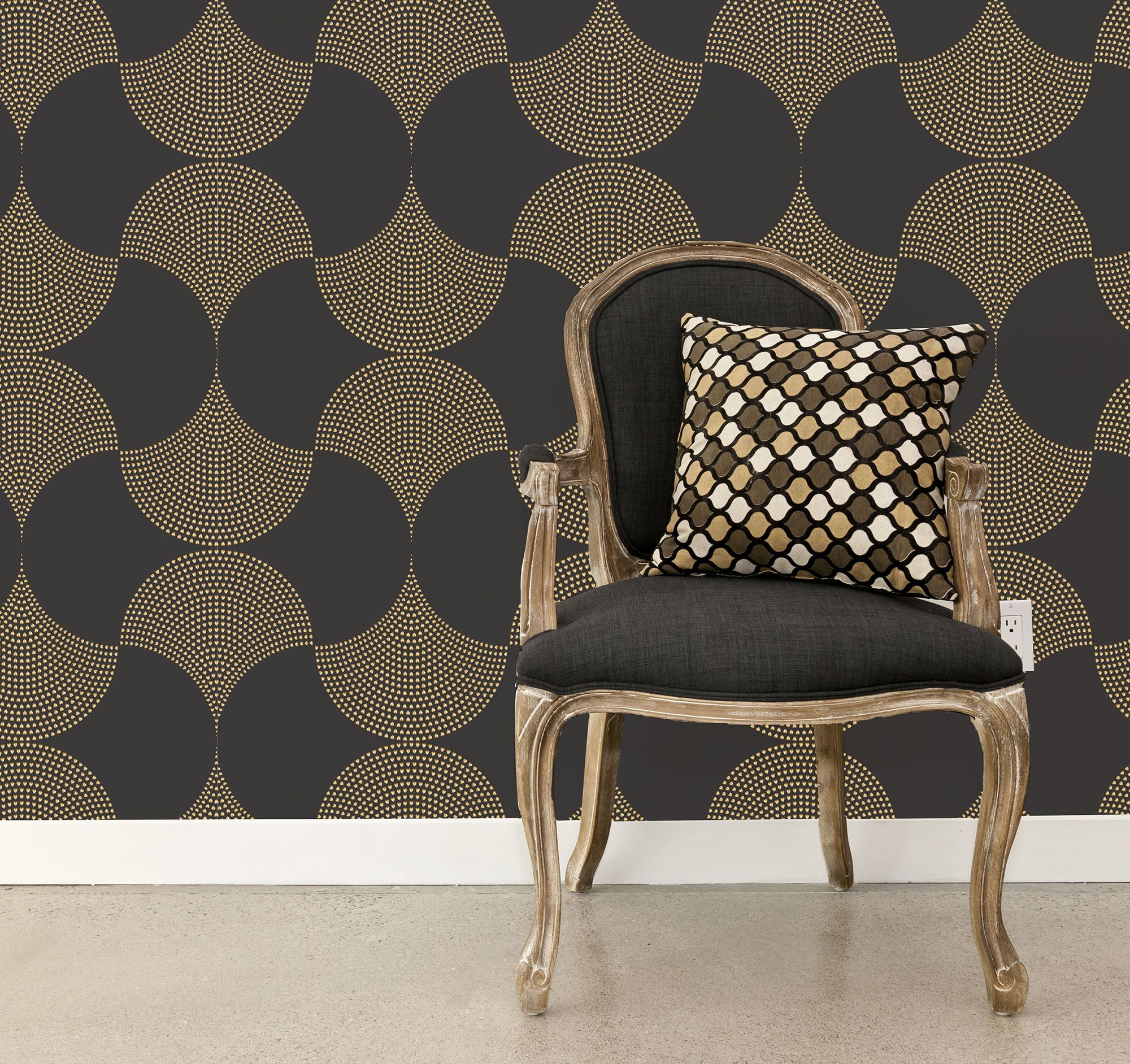 Luxury Geometric Lines Art Deco Wallpaper Mural • Wallmur®