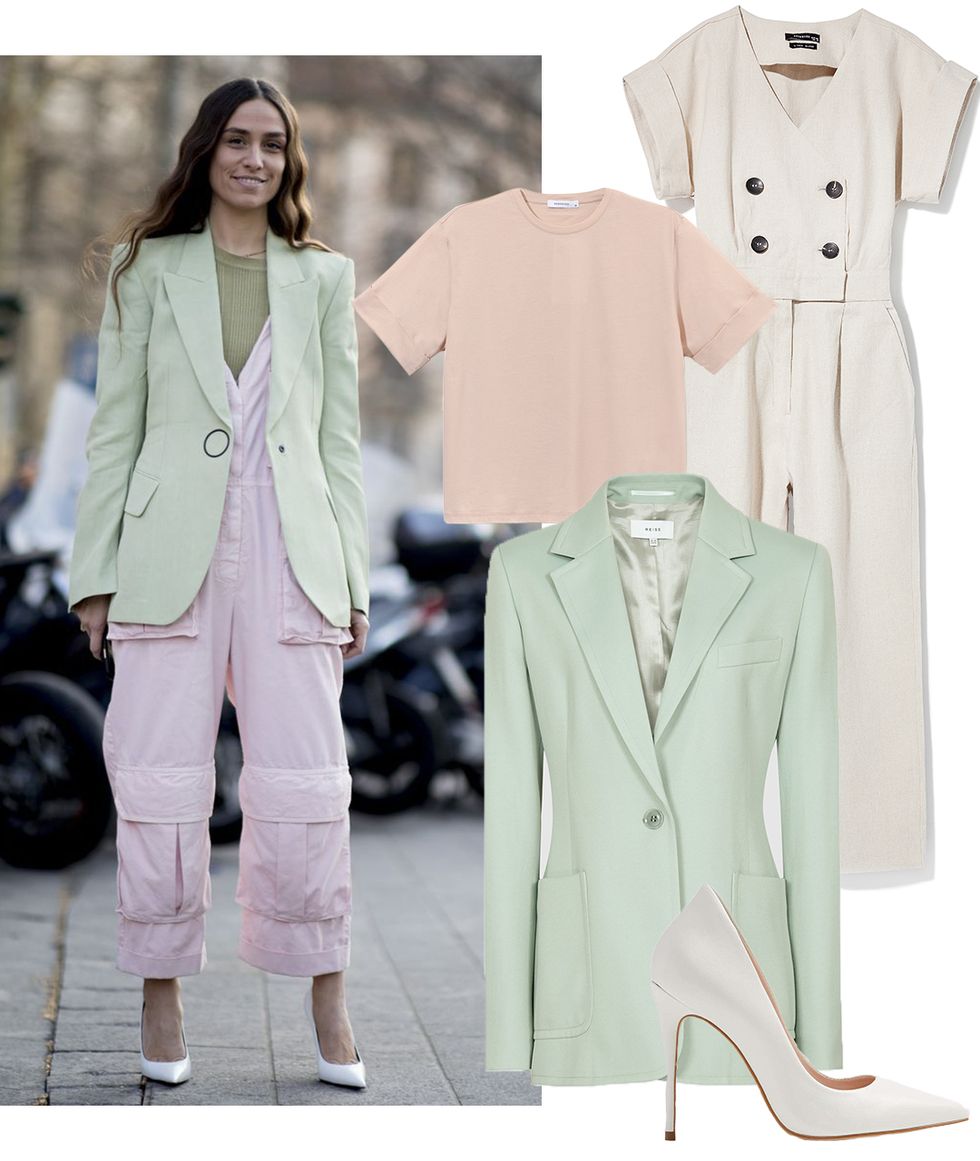 Clothing, White, Outerwear, Pink, Blazer, Coat, Suit, Fashion, Trench coat, Overcoat, 