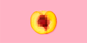 afbeelding van geblurde halve perzik