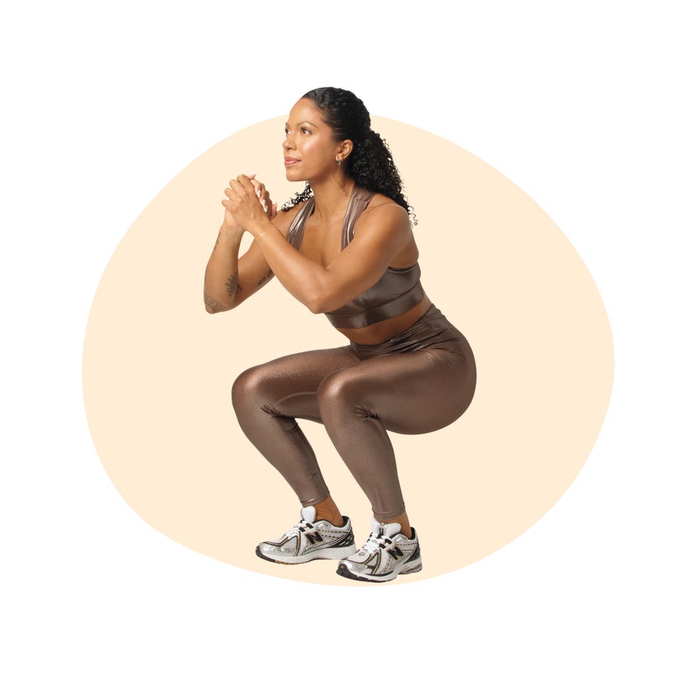 person performing a squat exercise