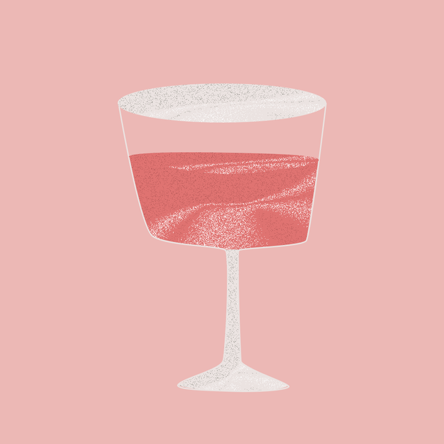 Pink, Drinkware, Stemware, Wine glass, Glass, Drink, Tableware, Illustration, Champagne stemware, 